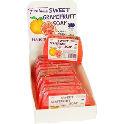 Display with 12 x Sweet Grapefruit Soap 10 x 6.7 cm 100 gr