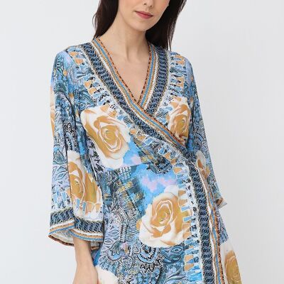 Printed Wrap Tunic - 5022