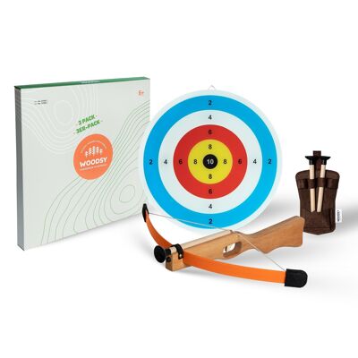 Crossbow Children | Wooden toy with 3 arrows, quiver and target