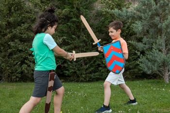 Ensemble : grande épée (57 cm) et bouclier avec motif lion 6