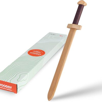 Espada de juguete de madera auténtica, 57 cm de largo