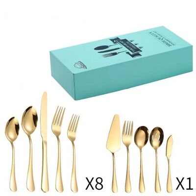 Cutlery set of 45 pieces made of high ​quality stainless steel in gold MB-2683