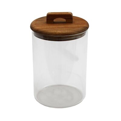 Pot de conservation en verre avec couvercle en acacia 1,6 L