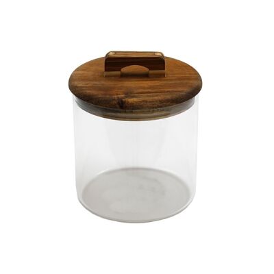 Pot de conservation en verre avec couvercle en acacia 1,1 L