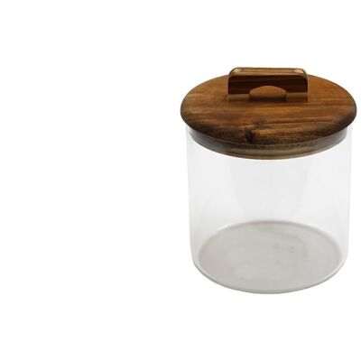 Pot de conservation en verre avec couvercle en acacia 1,1 L
