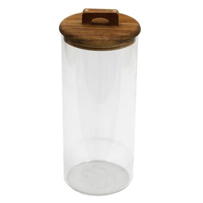 Pot de conservation en verre avec couvercle en acacia 2,7 L