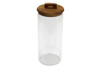 Pot de conservation en verre avec couvercle en acacia 2,7 L 1