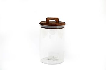 Pot de conservation en verre avec couvercle en acacia 1,2 L 1