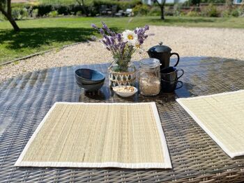 Ensemble de quatre sets de table en herbe tissée 2