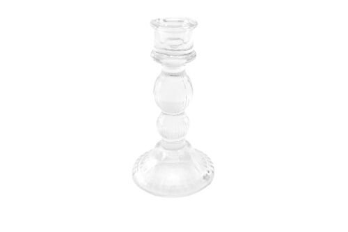 Glass Taper Candle Holder Clear