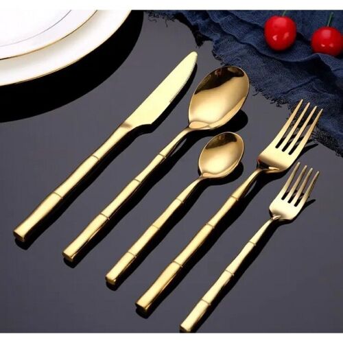 Cutlery set of 5 pieces from stainless steel in gold MB-2686