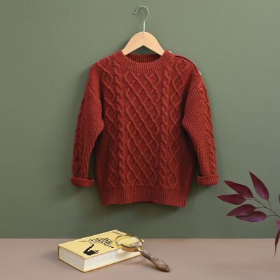 Women's Olga chestnut knit sweater 100% wool