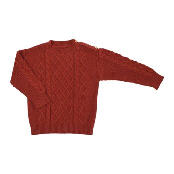 Pull Olga tricot chataigne 100% laine femme 2
