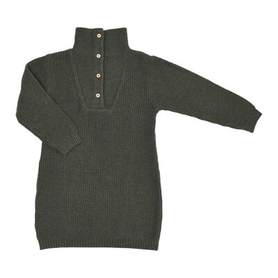 Robe Clotilde tricot fougère 100% laine femme