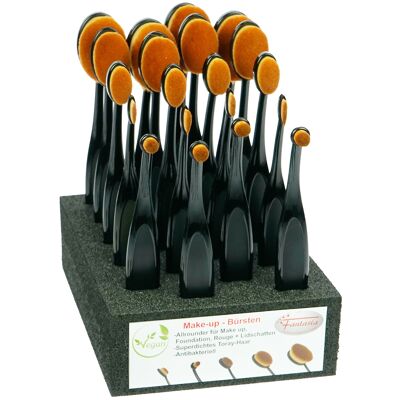 Display with 20 x makeup brushes synthetic hair