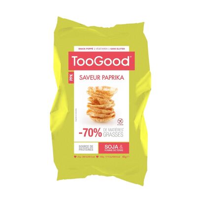 TOOGOOD - Sachet de 85 gr de Snacks poppés au Soja et à la Pomme de terre - Saveur Paprika - Pour un Apéro léger et Savoureux