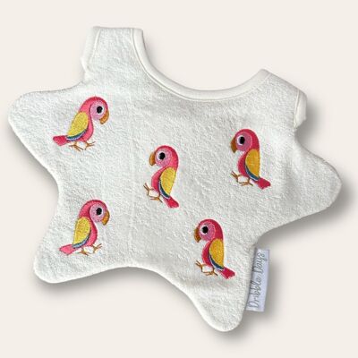 Cream Parrot Baby Bib