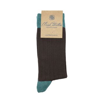 Chaussettes basses côtelées Miss Brown-Ginebro 1