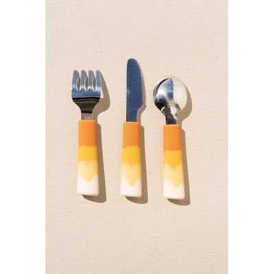 3 Piece Cutlery Set | Color Splash Collection - Sienna Ombre