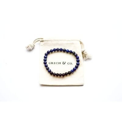 Bernsteinarmband für Erwachsene, 18 cm – Lapislazuli + rohe Kirsche