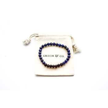 Bracelet Ambre Adulte 18 cm - Lapis Lazuli + Cerise Brute