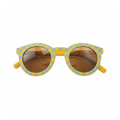Classic: Bendable & Polarized Sunglasses-Adult - Checks  Laguna + Wheat