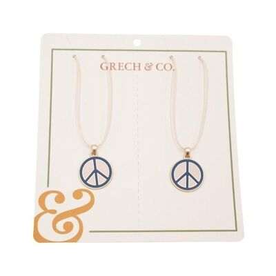 Enamel Necklace 2 pieces - Peace Sign