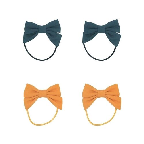 Fable Bow | Ponies - Tuscany + Desert Teal | Set of 4