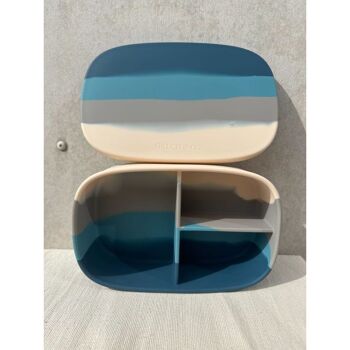 Grande boîte à lunch en silicone | Collection Color Splash - Désert Teal Ombre 1