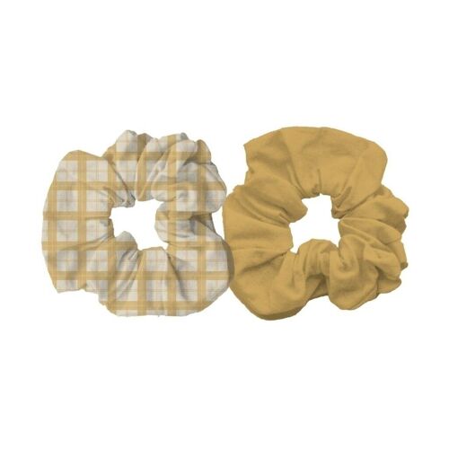 Hair Scrunchies | set of 2 - Buckwheat Plaid