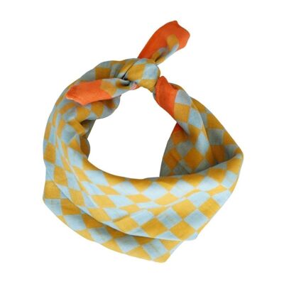 Head Scarf - Checks | Laguna + Wheat