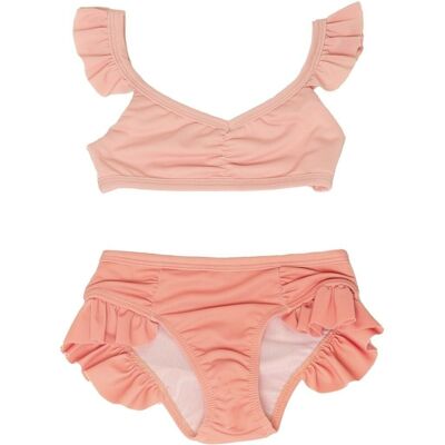 Bikini de cintura alta | Bañador UPF 50+ Reciclado - Blush Bloom, Coral Rouge