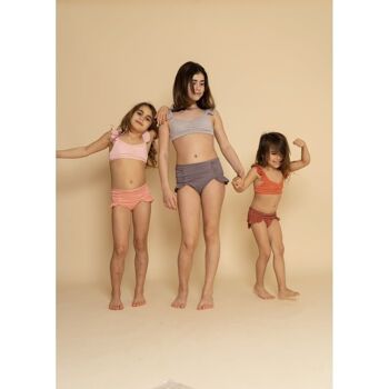Bikini taille haute | Maillot de Bain UPF 50+ Recyclé - Blush Bloom, Coral Rouge 5