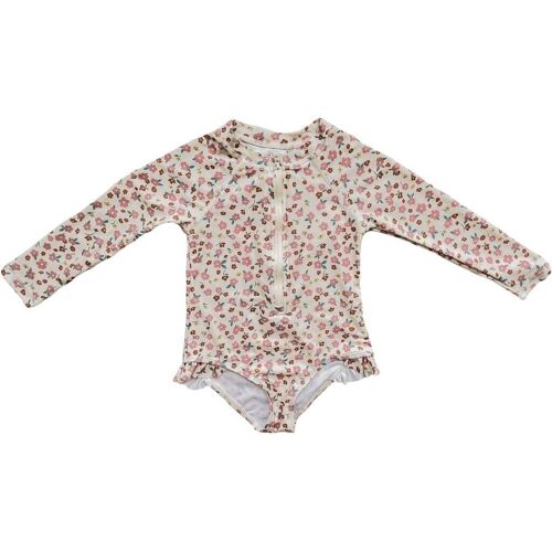 Long Sleeve One Piece Swimsuit UPF 50+ Recycled - Sunset Meadow