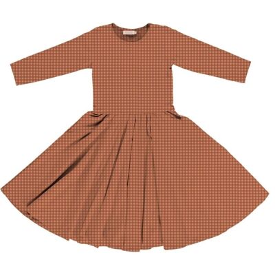 Long Sleeve Twirl Dress - Sunset Gingham