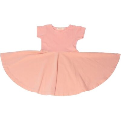 Open Heart Twirl Dress | GOTS - Blush Bloom + Coral Rouge