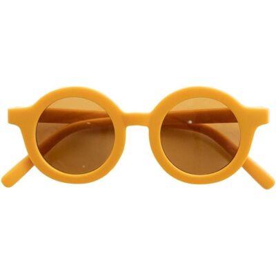 Originale runde, nachhaltige Sonnenbrille – Golden