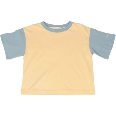 Maglietta oversize | GOTS - Giallo tenue, azzurro cielo