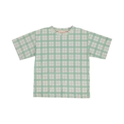 Oversized T-Shirt | GOTS Jersey - Fern Plaid