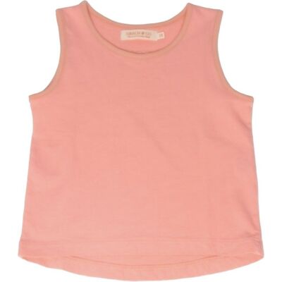 Camiseta sin mangas de gran tamaño | GOTS - Colorete Bloom + Coral Rouge