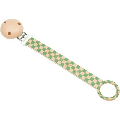 Pacifier Clip - Pattern - Checks  Sunset  + Orchard