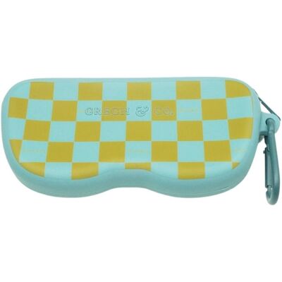 Pattern Sunglasses Case - Checks  Laguna + Wheat