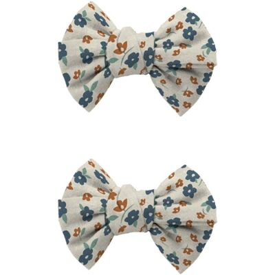Pigtail Bow Hair Clips set of 2 - Meadow