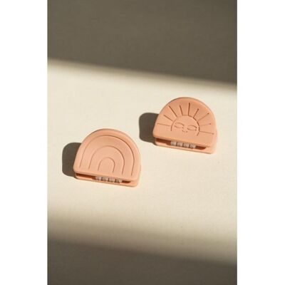 Rainbow + Sun | Hair Claw Set of 2 - Coral Rouge