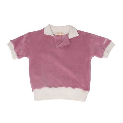 Chemise à col rétro | GOTS - Rose mauve