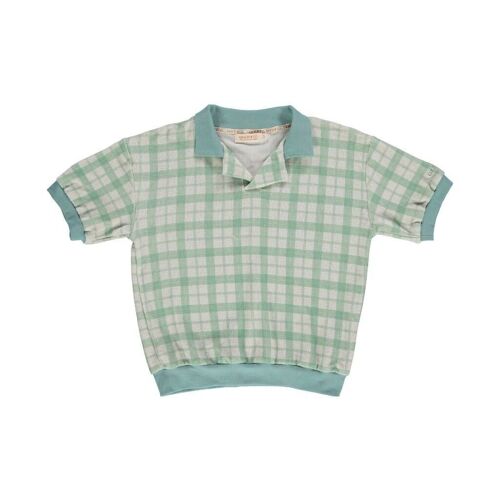 Retro Collared Shirt | GOTS Terry - Fern Plaid