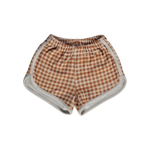 Retro shorts | GOTS Terry - Sienna Gingham