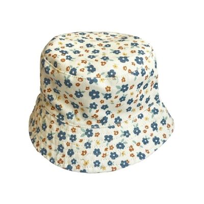 Sombrero de pescador reversible | UPF 50+ GOTS - Meadow + Siena Vichy