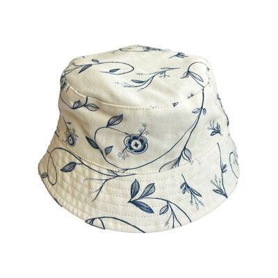 Sombrero de pescador reversible | UPF 50+ GOTS - Scandi Floral + Desert Teal