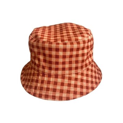 Sombrero de pescador reversible | UPF 50+ GOTS - Sunset Meadow + Sunset Gingham
